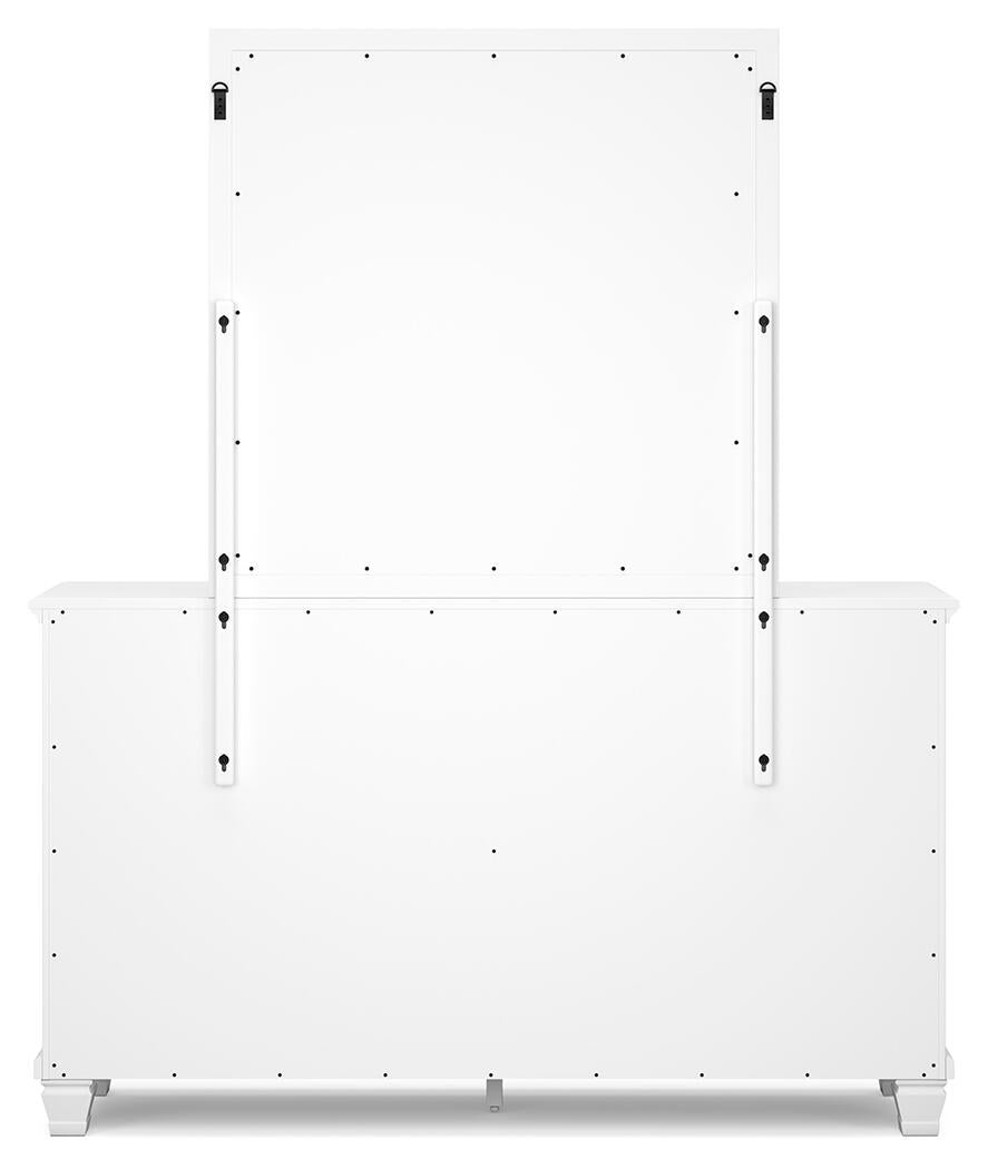 Fortman King Panel Bed with Mirrored Dresser