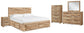Hyanna King Panel Storage Bed with 2 Under Bed Storage Drawers, Dresser, Mirror, Chest and Nightstand