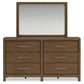 Cabalynn King Panel Bed with Storage with Mirrored Dresser, Chest and Nightstand