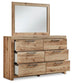 Hyanna Queen Panel Storage Bed with 1 Under Bed Storage Drawer, Dresser, Mirror, Chest and Nightstand