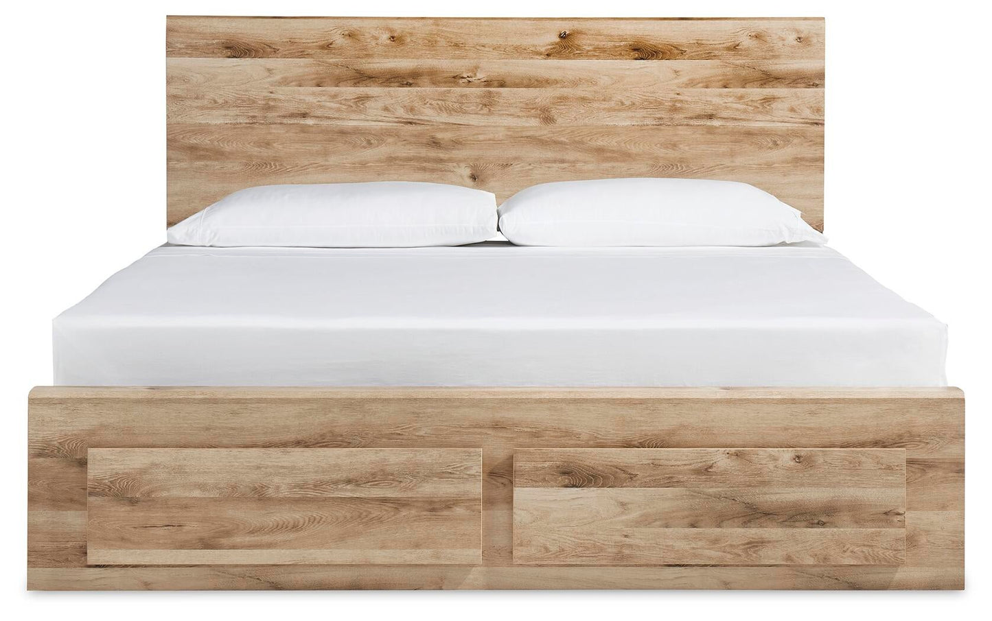 Hyanna Queen Panel Storage Bed with 1 Under Bed Storage Drawer, Dresser, Mirror, Chest and Nightstand