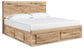 Hyanna Queen Panel Storage Bed with 1 Under Bed Storage Drawer, Dresser, Mirror, Chest and Nightstand