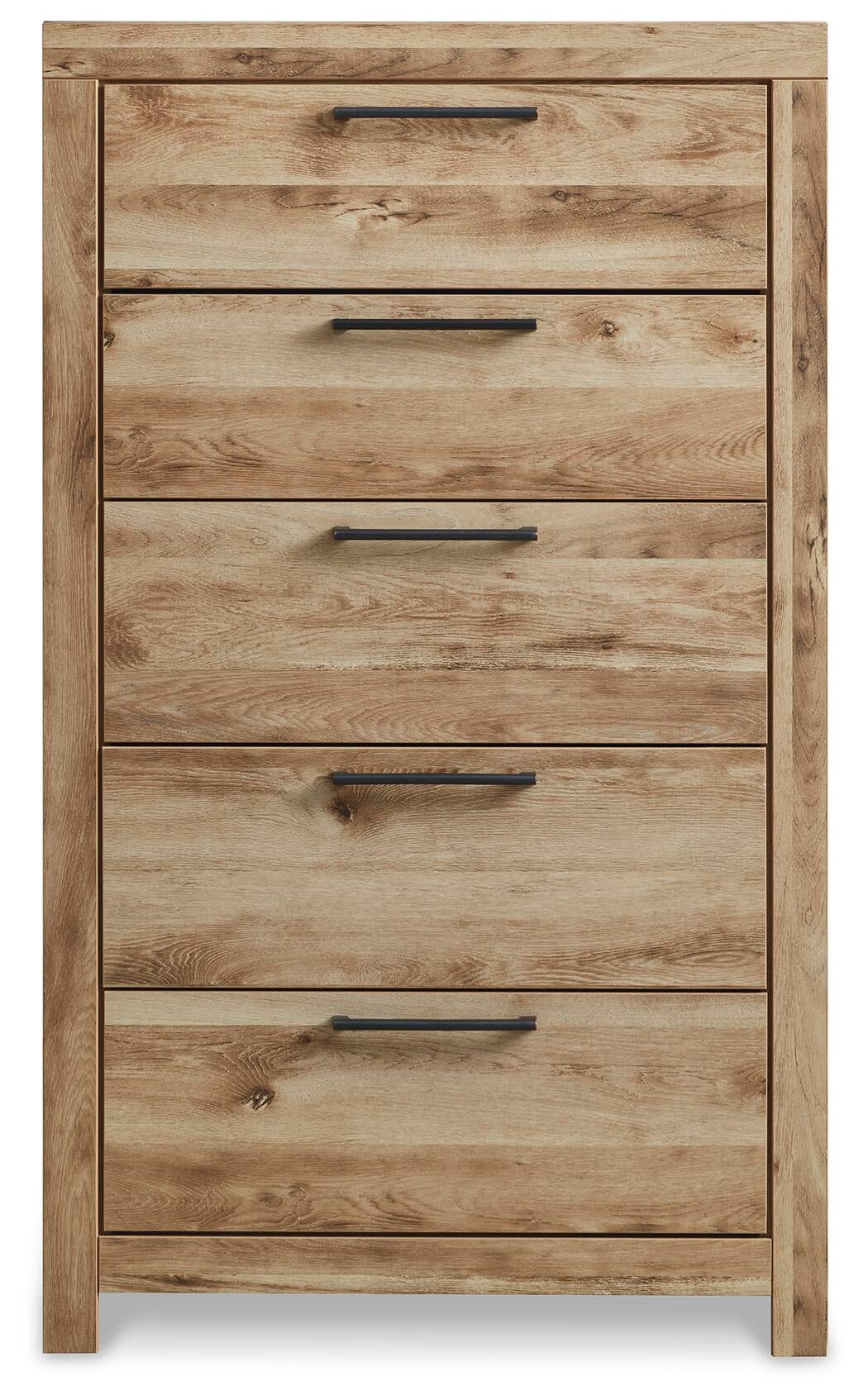 Hyanna Queen Panel Storage Bed with 1 Under Bed Storage Drawer, Dresser, Mirror, Chest and Nightstand