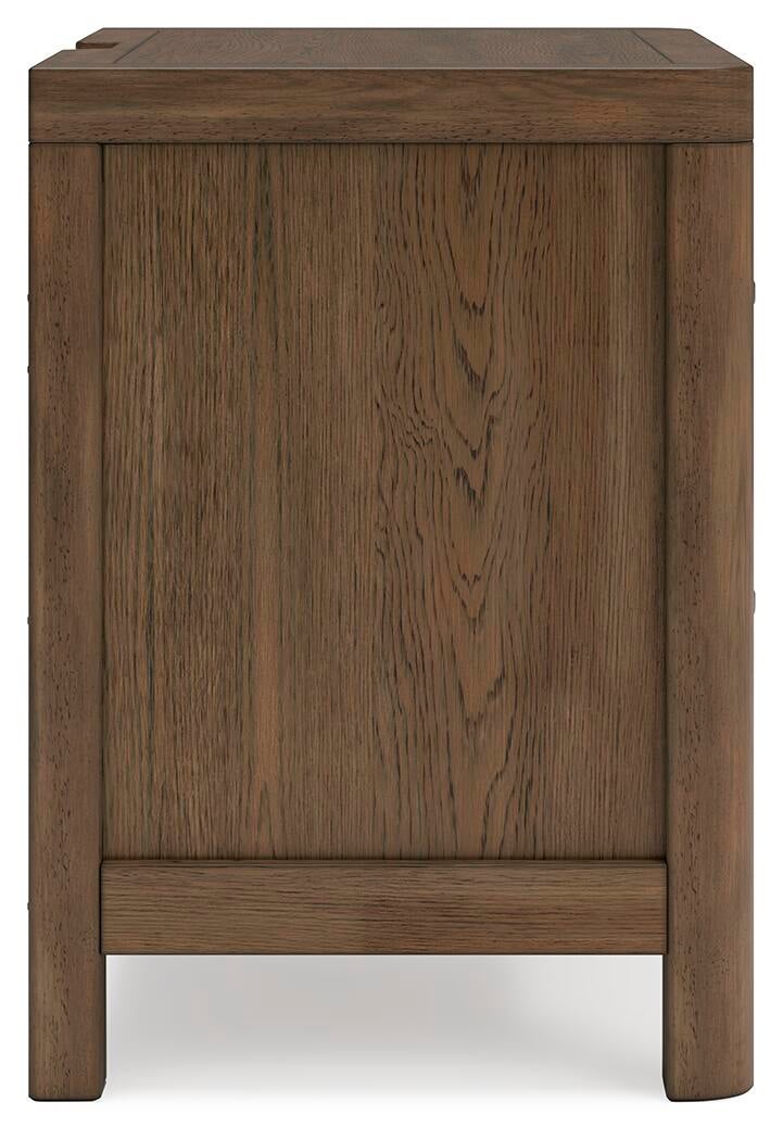 Cabalynn Queen Panel Bed with Storage with Mirrored Dresser and Nightstand