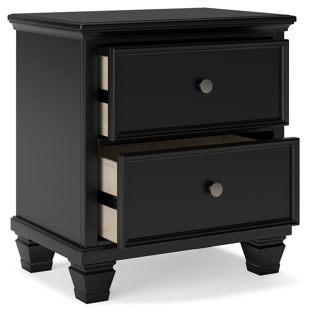 Lanolee Full Panel Bed with Mirrored Dresser and Nightstand