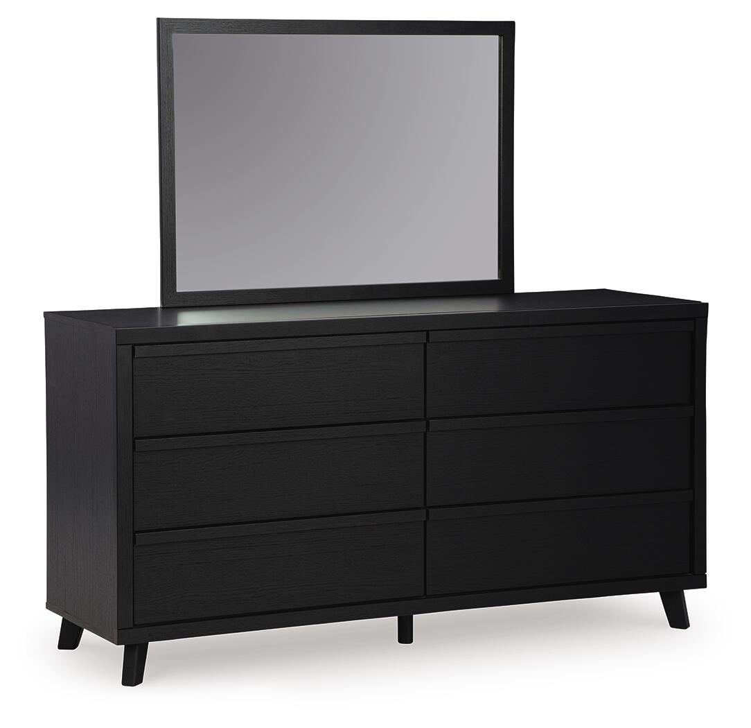 Danziar Queen Slat Headboard, Dresser, Mirror, Chest and Nightstand
