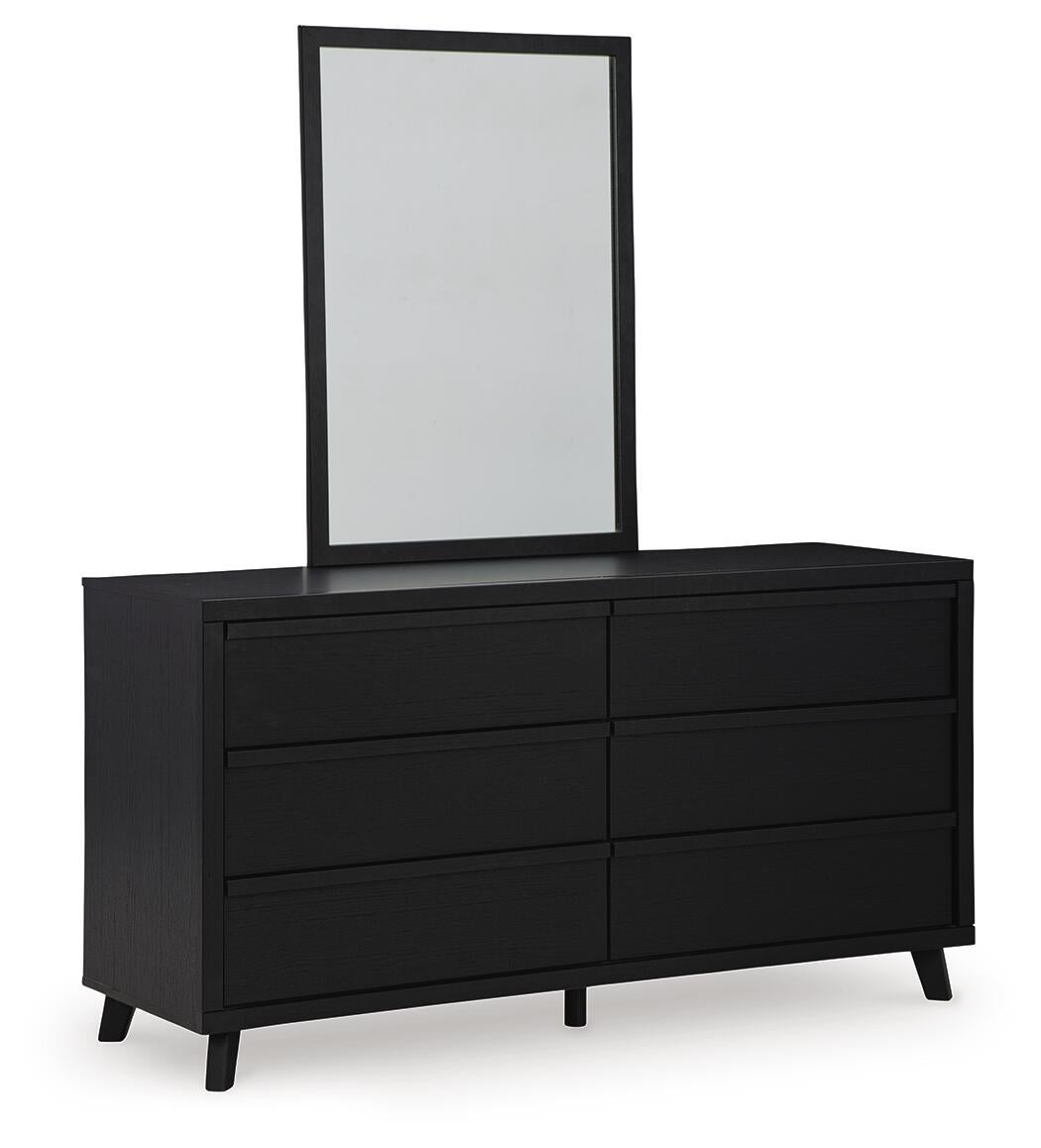 Danziar Queen Slat Headboard, Dresser, Mirror, Chest and Nightstand