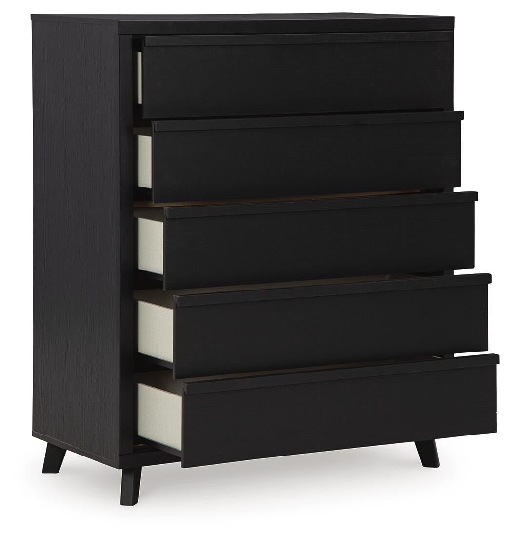 Danziar Queen Slat Headboard, Dresser, Mirror, Chest and Nightstand