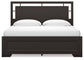 Covetown King Panel Bed with Mirrored Dresser and Nightstand