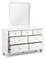 Fortman Full Panel Bed with Mirrored Dresser