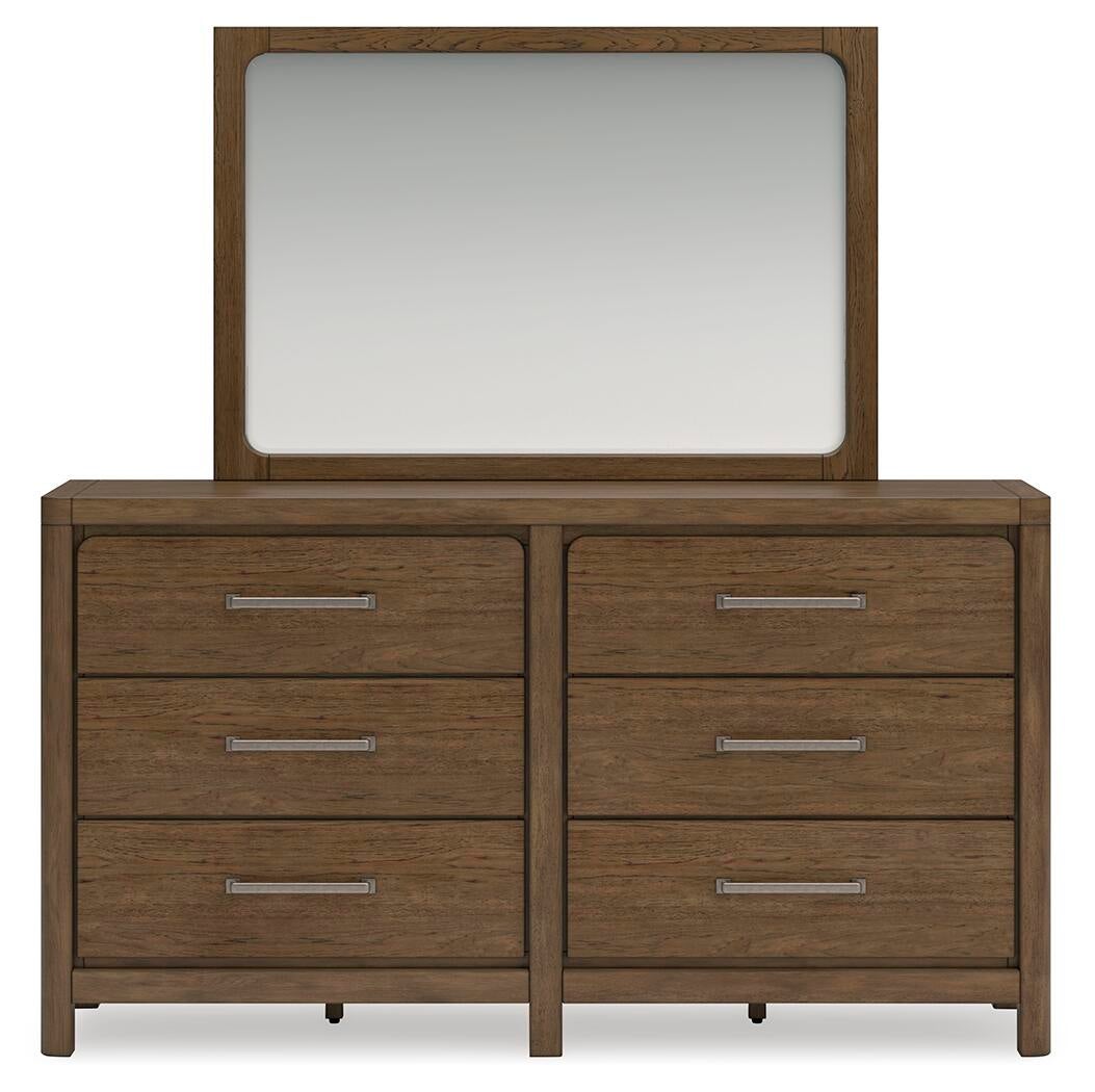 Cabalynn Queen Panel Bed with Storage with Mirrored Dresser, Chest and Nightstand