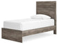 Ralinksi Twin Panel Bed with Mirrored Dresser