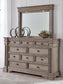 Blairhurst King Panel Bed with Mirrored Dresser and Nightstand