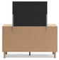 Cielden King Panel Bed with Mirrored Dresser