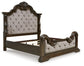 Maylee California King Upholstered Bed, Dresser, Mirror, Chest and Nightstand