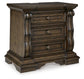 Maylee California King Upholstered Bed, Dresser, Mirror, Chest and Nightstand