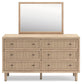 Cielden Full Panel Bed with Mirrored Dresser, Chest and Nightstand