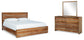 Dressonni California King Panel Bed with Mirrored Dresser