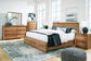 Dressonni King Panel Bed with Mirrored Dresser