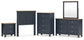 Landocken Twin Panel Headboard, Dresser, Mirror, Chest and Nightstand