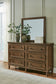 Sturlayne King Upholstered Panel Bed, Dresser and Mirror