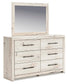 Lawroy King Panel Bed with Storage, Dresser and Mirror