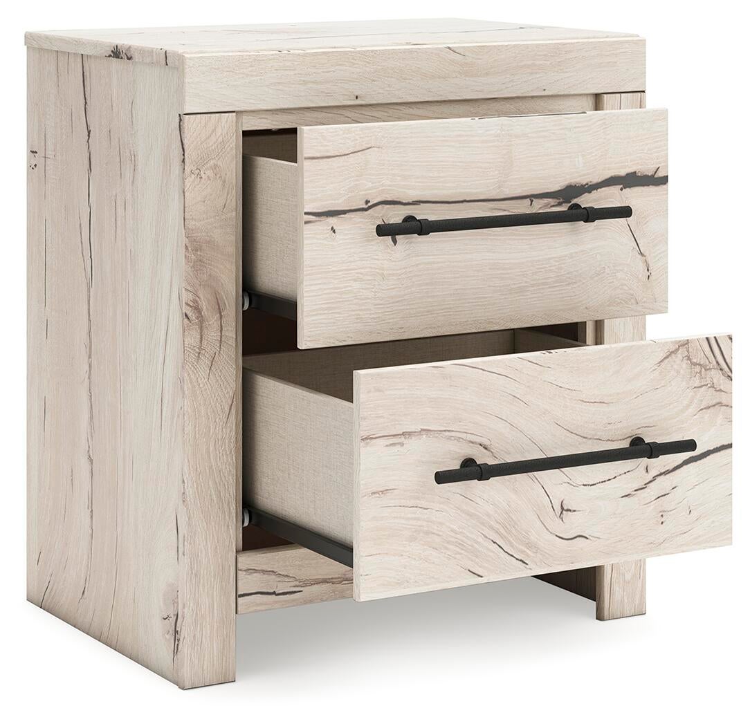 Lawroy King Panel Bed with Storage, Dresser, Mirror and Nightstand