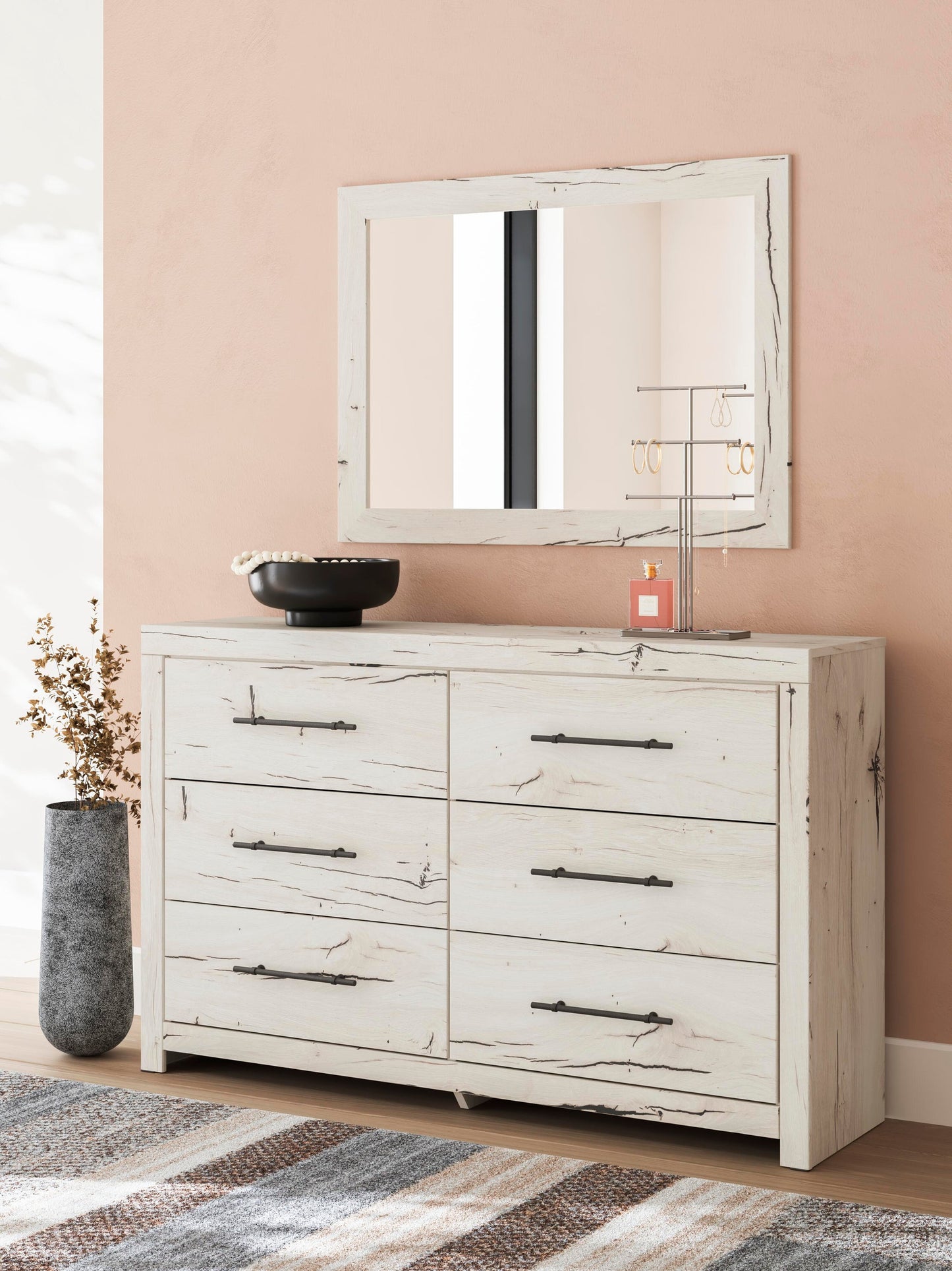 Lawroy Full Panel Headboard, Dresser, Mirror, Chest and Nightstand