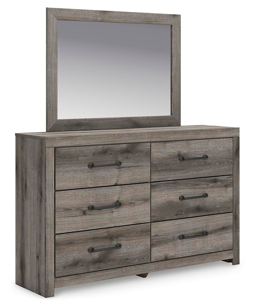 Graystorm Full Panel Bed with Storage, Dresser, Mirror, Chest and Nightstand