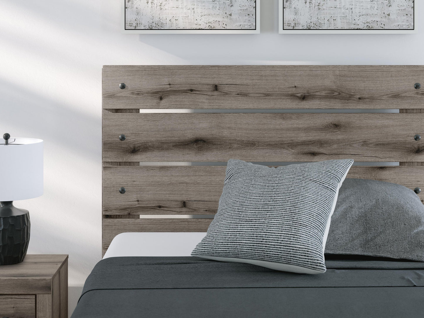 Graystorm Full Panel Bed with Storage, Dresser, Mirror, Chest and Nightstand