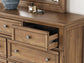 Feddinger Queen Panel Bed with Mirrored Dresser, Chest and Nightstand