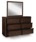 Dilenno California King Canopy Bed with Mirrored Dresser