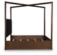 Dilenno California King Canopy Bed with Mirrored Dresser