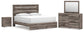 Graystorm King Panel Bed, Dresser, Mirror and Nightstand