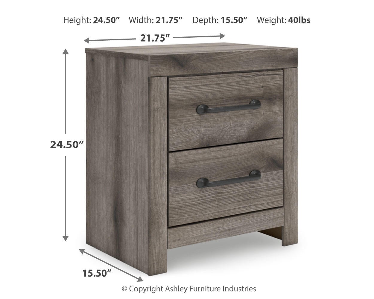 Graystorm King Panel Bed, Dresser, Mirror and Nightstand