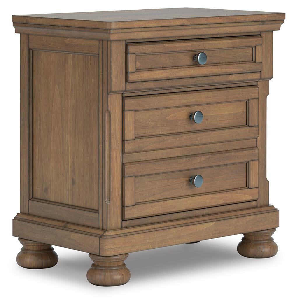 Vandenmore California King Panel Bed with Mirrored Dresser, Chest and Nightstand