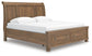Feddinger King Storage Sleigh Bed with Mirrored Dresser and Nightstand