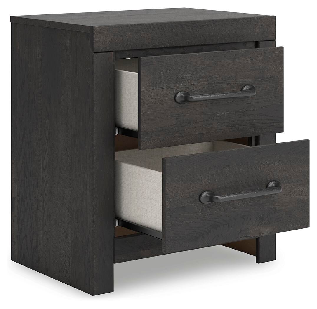 Hollivern King Panel Bed, Dresser, Mirror, Chest and Nightstand