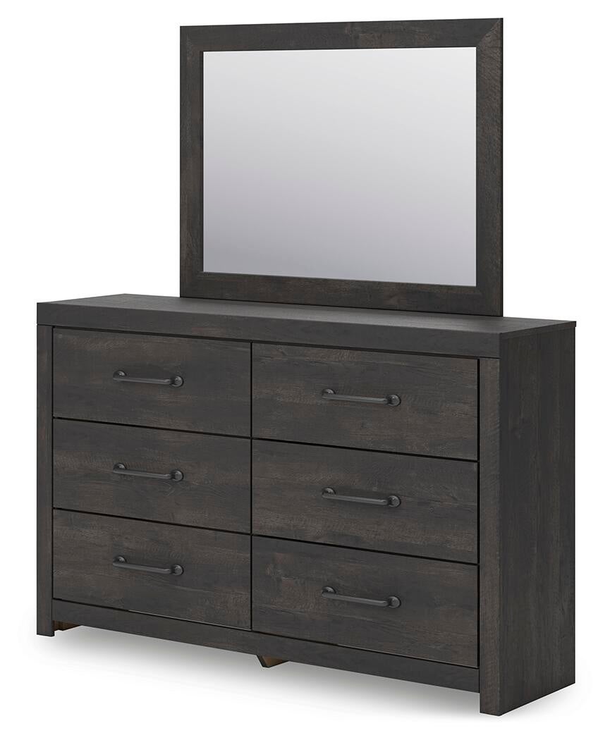 Hollivern Full Panel Storage Bed, Dresser and Mirror