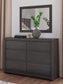 Fraluna King Panel Storage Bed, Dresser, Mirror and Nightstand