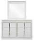 Chalanna California King Upholstered Storage Bed, Dresser, Mirror and Nightstand