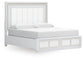 Chalanna California King Upholstered Storage Bed, Dresser, Mirror, Chest and Nightstand
