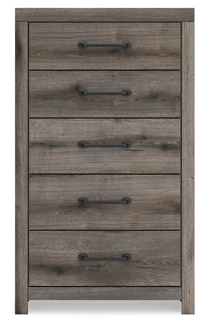 Urbanoore Full Panel Bed, Dresser, Mirror, Chest and Nightstand