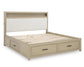Calmoro Queen Bookcase Bed with Mirrored Dresser