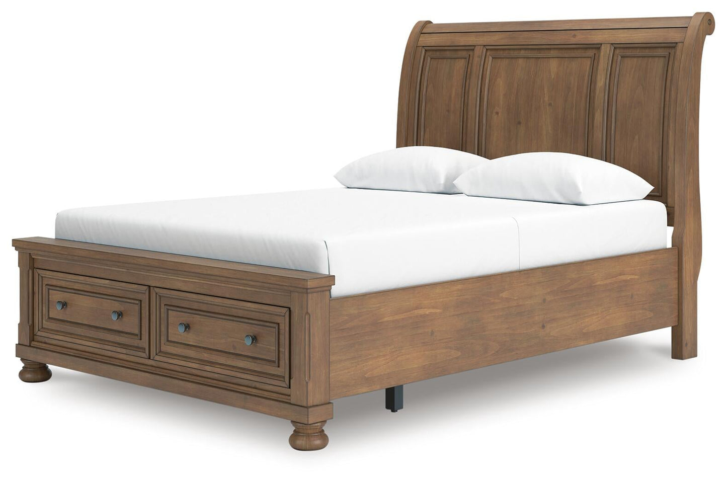 Feddinger Queen Storage Sleigh Bed with Mirrored Dresser and Nightstand