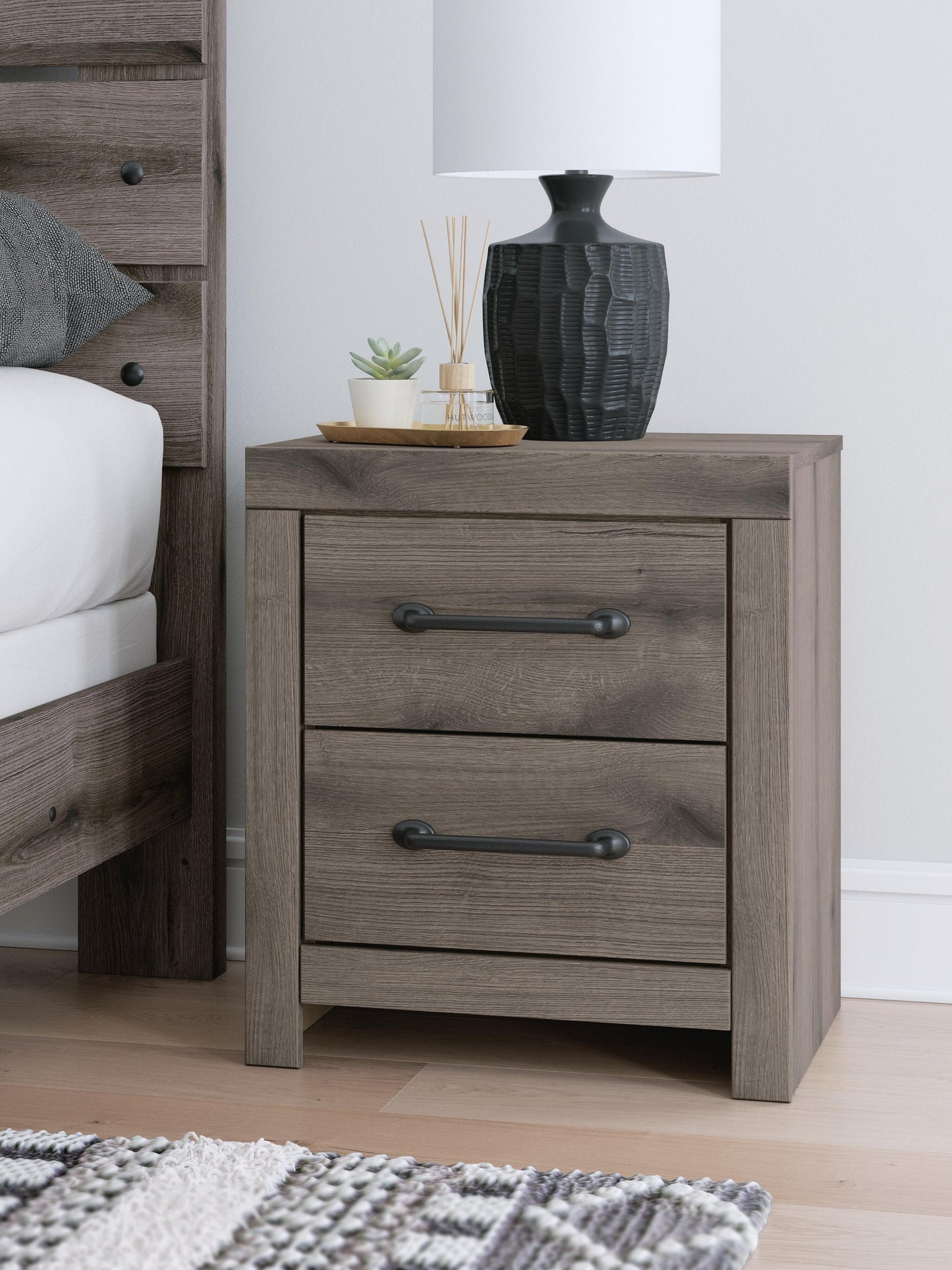 Graystorm Full Panel Storage Bed, Dresser, Mirror and Nightstand