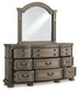 Ardenfield California King Upholstered Sleigh Bed, Dresser and Mirror