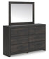 Hollivern Full Panel Bed with Storage, Dresser, Mirror, Chest and Nightstand