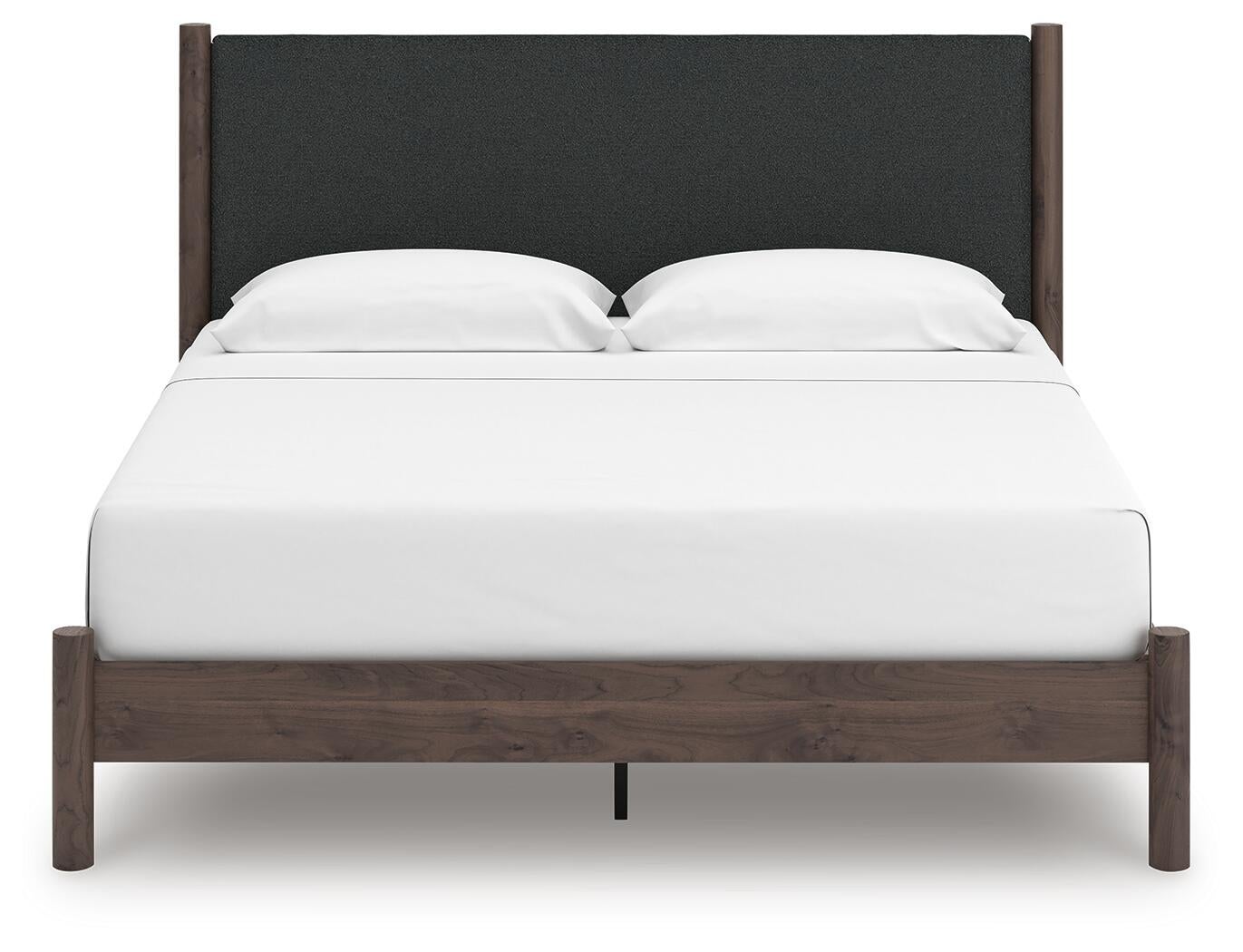 Pamytta King Upholstered Panel Platform Bed, Dresser, Mirror and Nightstand