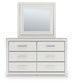 Zuraleus Queen Upholstered Panel Bed, Dresser and Mirror
